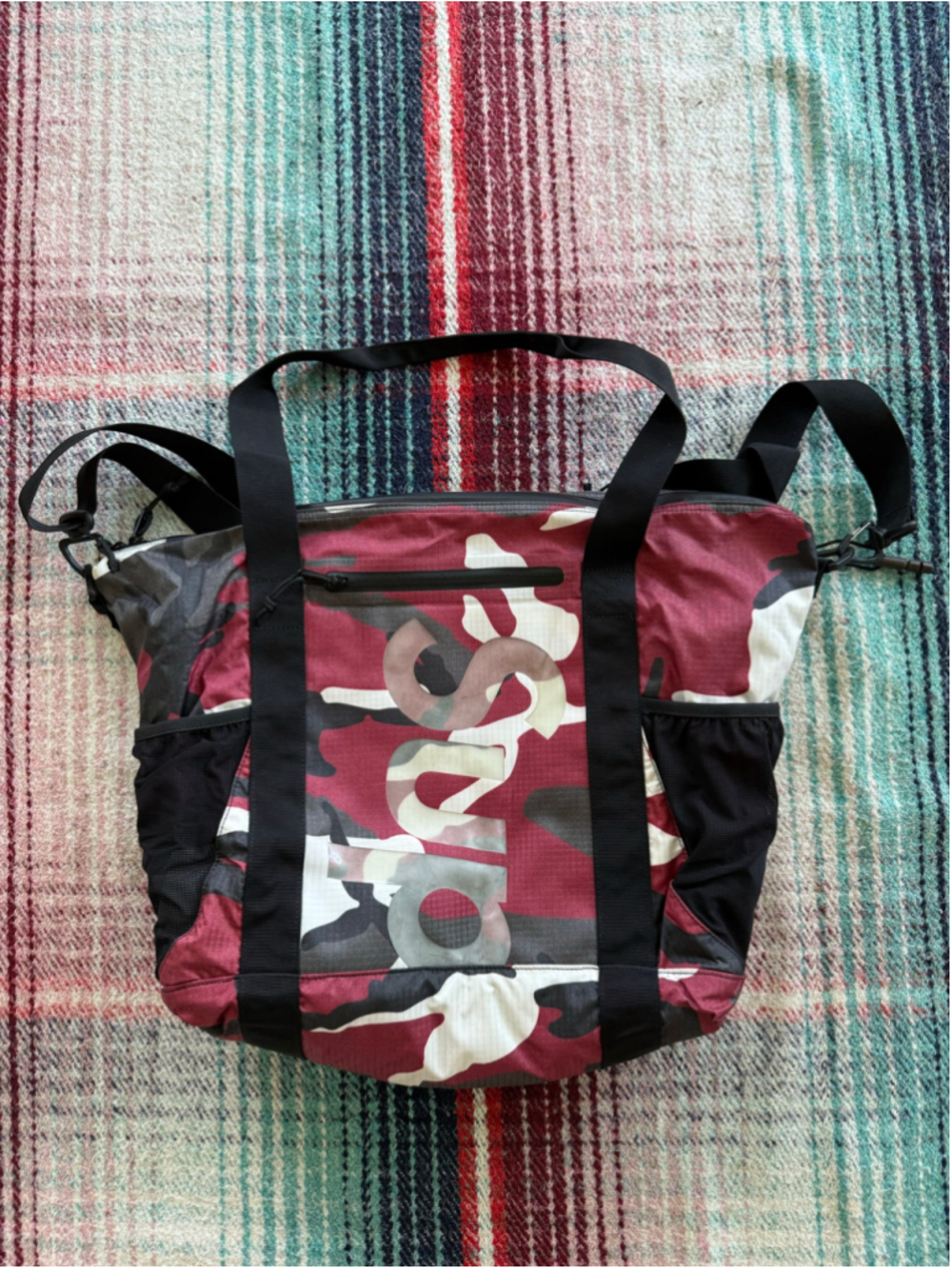 Supreme Cordura Red Camo Nylon Satchel